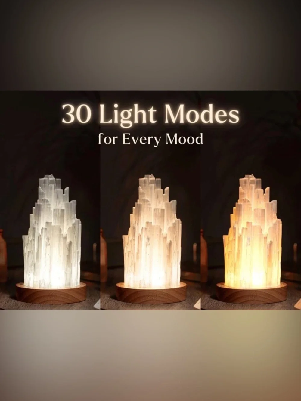 NEW in Box Cleanse-All Selenite Lamp 2 Pounds of Healing Power color change